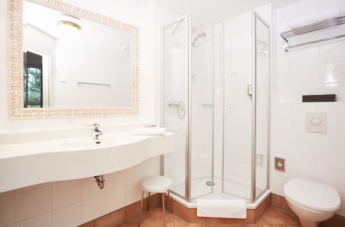 Bild Standardzimmer Bad mit Dusche im Hotel Prinzregent